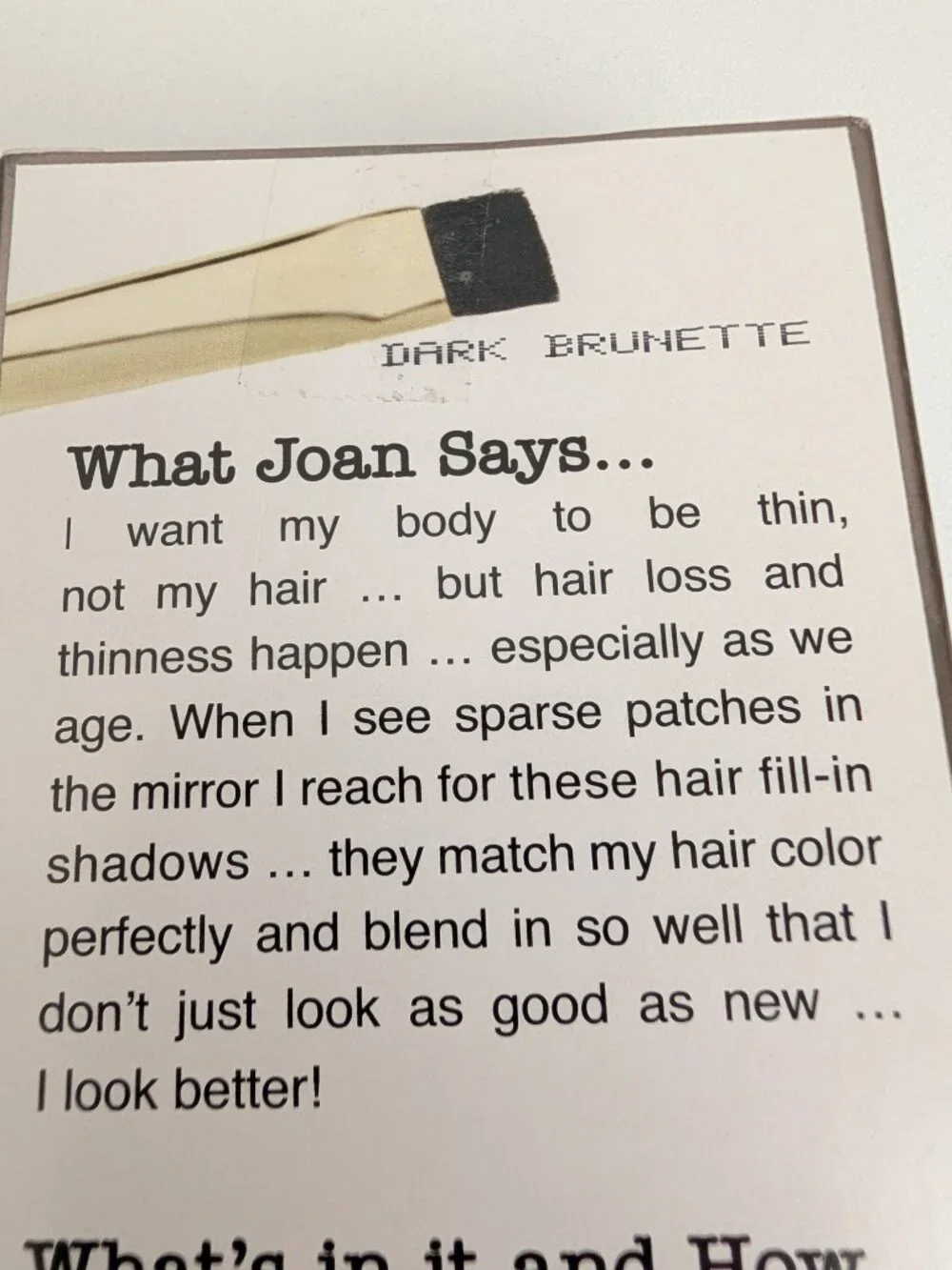 Joan Rivers Beauty Great Hair Day Fill-In Powder Dark Brunette New in Box